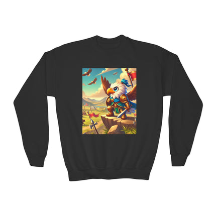 Watchful Guardian Youth Crewneck Sweatshirt – Courage, Strength & Imagination