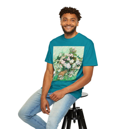 Roses by Vincent Van Gogh Unisex Garment-Dyed T-shirt