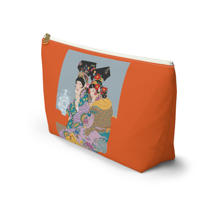 Two Geishas in Peacock Kimonos Cosmetic Bag – Timeless Elegance & Sisterly Grace