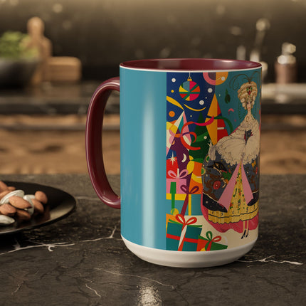 🎀✨ The Christmas Court Of Joy Colorful Mug – Art Deco Holiday Fantasy
