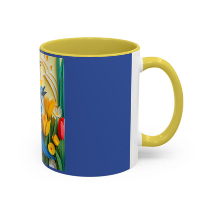 Blue Jays in a Spring Garden Colorful Mugs (11oz, 15oz)