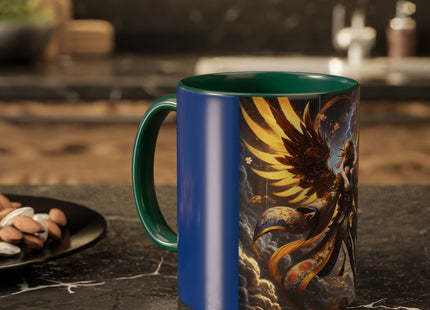 Valkyrie Descending Through Storm Colorful Mugs (11oz, 15oz)