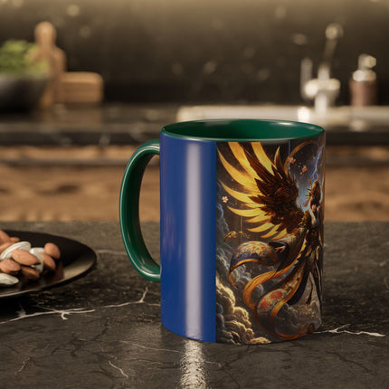 Valkyrie Descending Through Storm Colorful Mugs (11oz, 15oz)