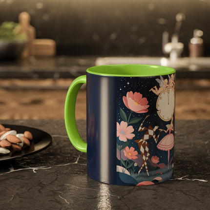 🕛🌸 Midnight Waltz Before Christmas Colorful Mug – Art Deco Holiday Fantasy