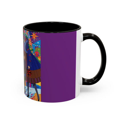🎄✨ Christmas Among The Twinkling Trees Colorful Mug – Art Deco Holiday Fantasy