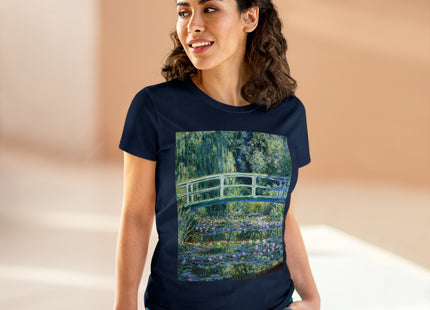 Water Lilies and Japanese Bridge by Claude Monet Women's Midweight Cotton Tee