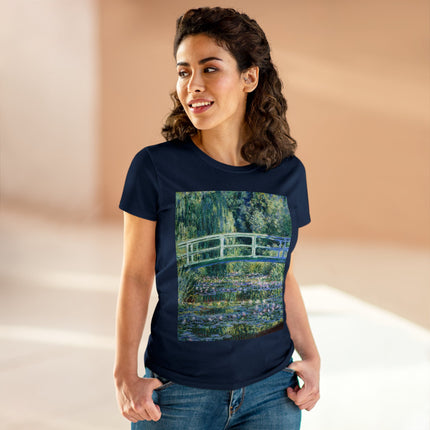 Water Lilies and Japanese Bridge by Claude Monet Women's Midweight Cotton Tee