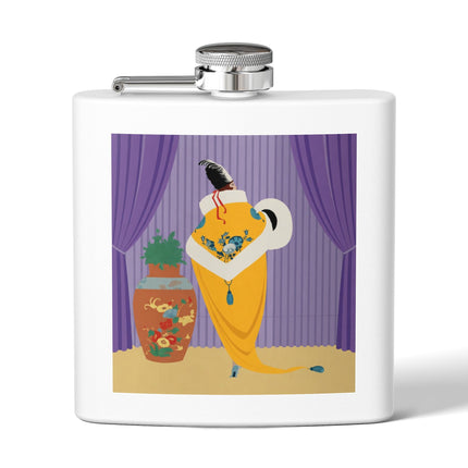 Golden Robe Flask – Elegant Drama & Timeless Sophistication