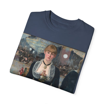 A Bar at the Folies-Bergère by Edouard Manet Unisex Garment-Dyed T-shirt