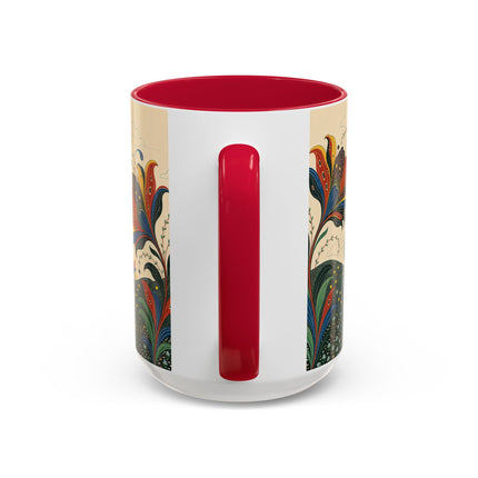 🌺🦋 The Enchanted Floral Voyage Colorful Mug – Art Deco Botanical Whimsy