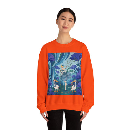 🪶🌺 The Pelican Garden Dance Crewneck Sweatshirt – Art Deco Botanical Whimsy