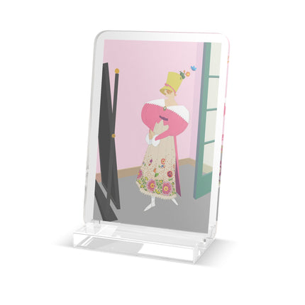 The Yellow Hat Acrylic Plaque – Whimsical 1920s Vogue Elegance