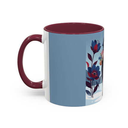 🎁🌺 The Christmas Gift Garden Stroll Colorful Mug – Art Deco Holiday Fantasy
