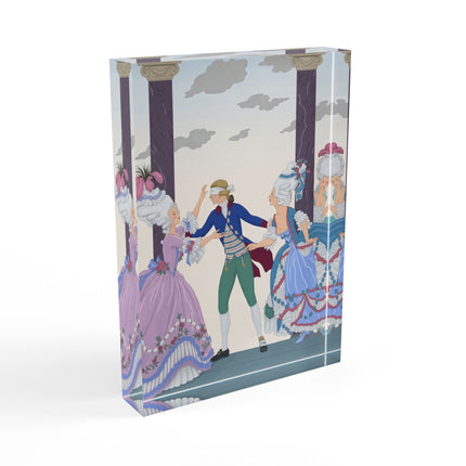 🎭🌹 The Garden Ladies Of Blind Man’s Bluff Acrylic Art Block – Art Deco Fashion Whimsy