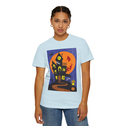 Halloween Night at the Haunted House Unisex Garment-Dyed T-shirt