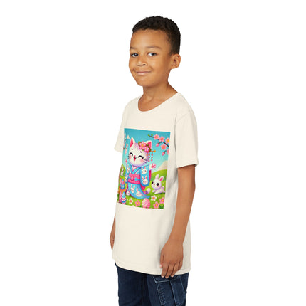Springtime Kitten’s Easter Joy Youth Short Sleeve Tee