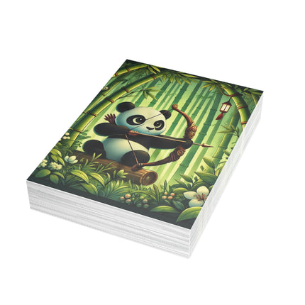 🐼🏹 The Bamboo Forest Archer Greeting Card – Whimsical Animal Adventure