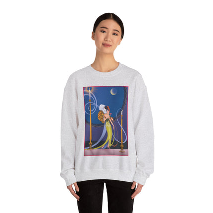 Smoke and Secrets: A Glamorous Encounter in Prohibition Era Heavy Blend™ Crewneck Sweatshirt