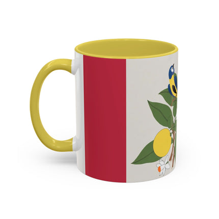 Blue Tit & Butterfly Colorful Mugs – Spring Harmony & Delicate Beauty