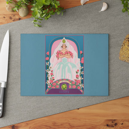 August & Peridot Zodiac Glass Cutting Board