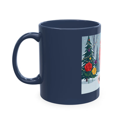 🏮🎄 The Winter Lantern Celebration Ceramic Mug – Art Deco Asian Christmas Elegance