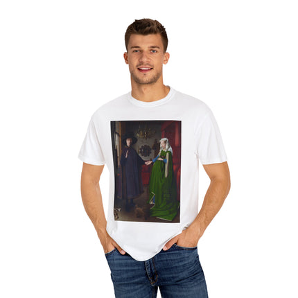 Arnolfini Portrait by Jan Van Eyck Unisex Garment-Dyed T-shirt