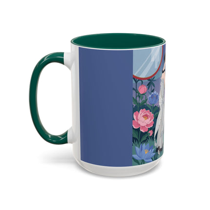 Whispers to the Golden Songbird Colorful Mugs – Art Deco Garden Elegance