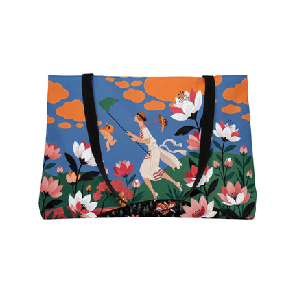 🪁🌺 The Lady Of The Flying Garden Weekender Tote Bag – Art Deco Floral Fantasy