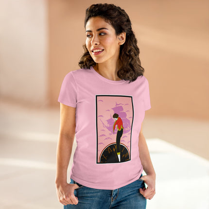 Woman Waiting for her Beloved at 1:59 by Kobayashi Kaichi Women's Midweight Cotton Tee