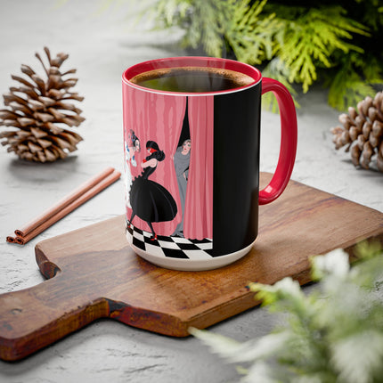 The Ladies Behind The Velvet Curtain Colorful Mugs – Art Deco Theatrical Elegance