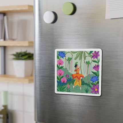 🦜🌺 The Parrot Dancer Die-Cut Magnets – Art Deco Tropical Whimsy