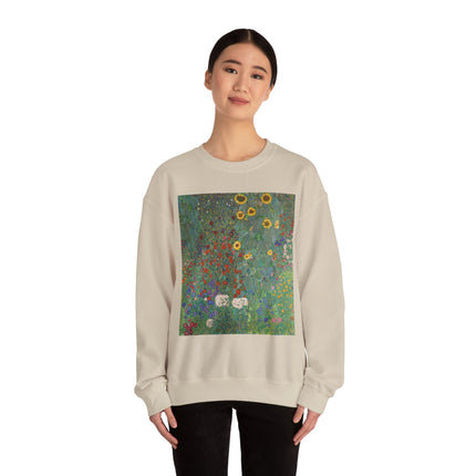 Farm Garden with Sunflowers by Gustav Klimt Heavy Blend™ Crewneck Sweatshirt