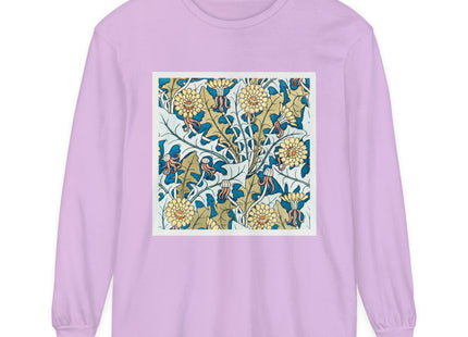 Art Nouveau Dandelion Flower Garment-dyed Long Sleeve T-Shirt