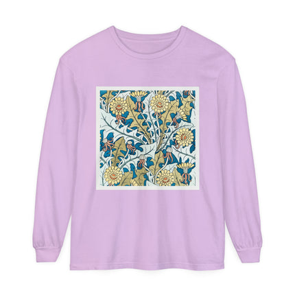 Art Nouveau Dandelion Flower Garment-dyed Long Sleeve T-Shirt