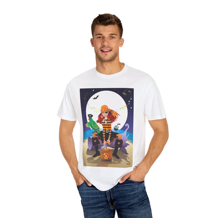 Moonlit Pirate Halloween Unisex Garment-Dyed T-shirt