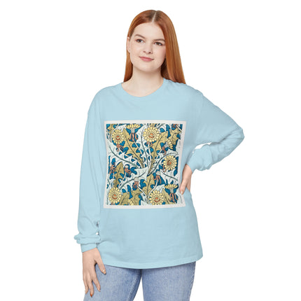 Art Nouveau Dandelion Flower Garment-dyed Long Sleeve T-Shirt