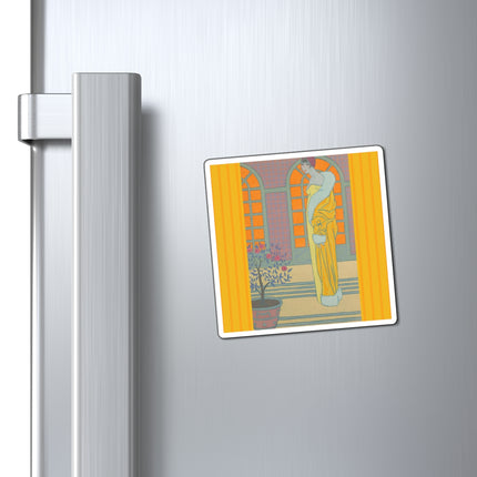 Sur Les Marches Du Jardin by Georges LePape Magnets (3 Sizes)