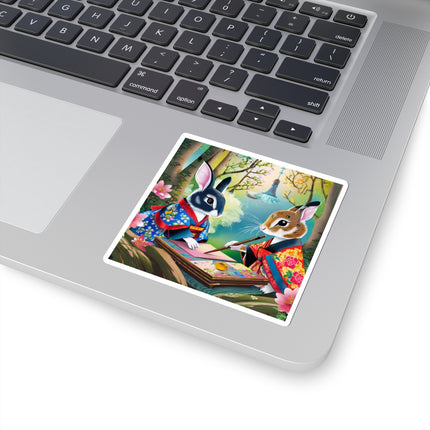 Fairy Animals Writing Wishes  Kiss-Cut Stickers (4 Sizes)