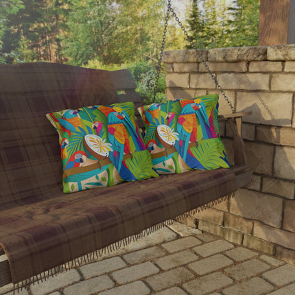 Colorful Macaws Outdoor Pillows