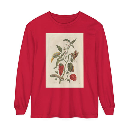 Botanical Pl.15 by Maria Sibylla Merian Garment-dyed Long Sleeve T-Shirt