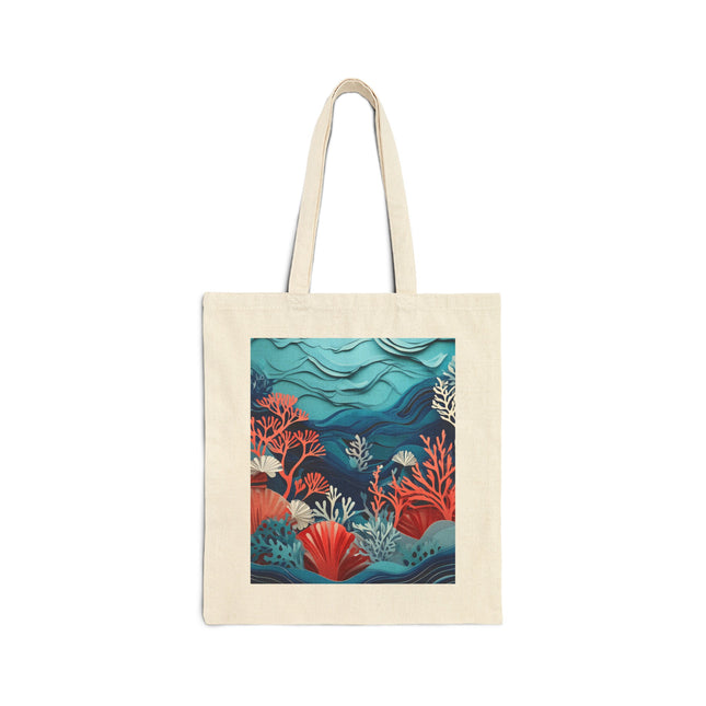 Enchanting Underwater Scene Cotton Canvas Tote Bag