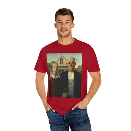 American Gothic by Grant Wood Unisex Garment-Dyed T-shirt