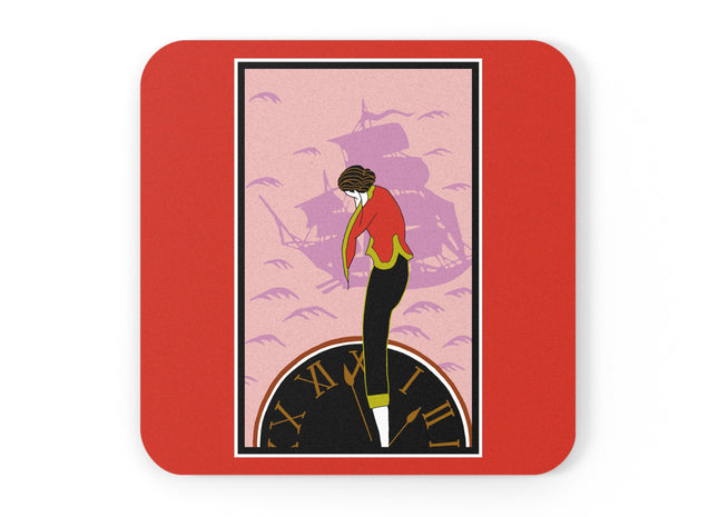 Woman Waiting for her Beloved at 1:59 by Kobayashi Kaichi Cork Back Coaster