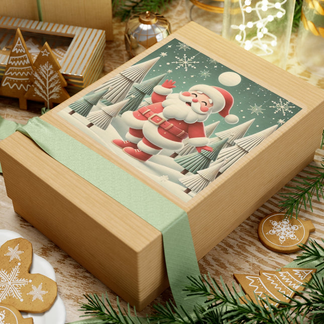 Santa's Joyful Night Kiss-Cut Stickers (4 Sizes)