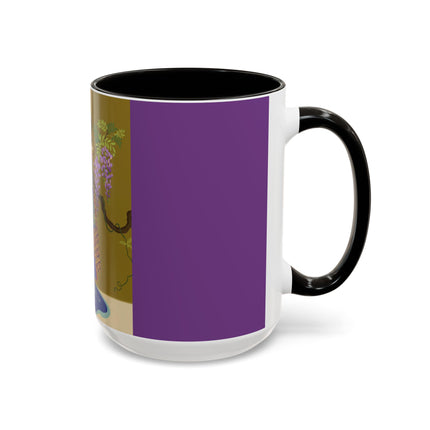 Wisteria Elegance Colorful Mug (11oz, 15oz) – Floral Beauty, Kimono Art & Timeless Grace