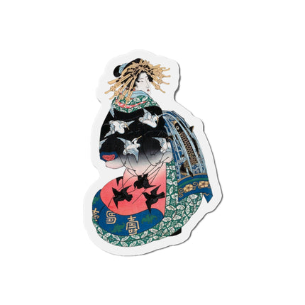 Japanese Woman by Keisai Eisen Die-Cut Magnets (5 Sizes)