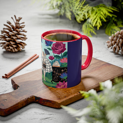 The Lady Of The Lotus Garden Colorful Mugs – Art Deco Botanical Elegance