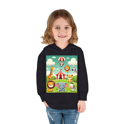 Whimsical Circus Friends Toddler Pullover Fleece Hoodie
