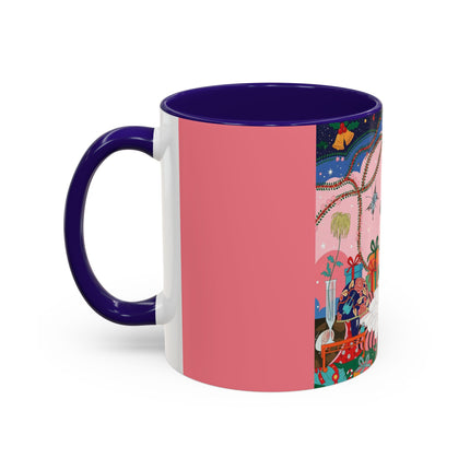 🎀🎄 Christmas Morning In The Rose Parlor Colorful Mug – Art Deco Holiday Fantasy