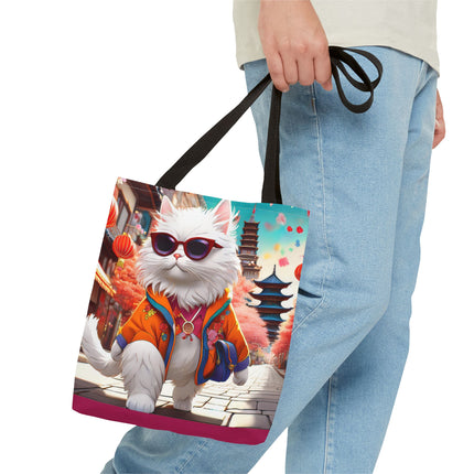 Fashionista Feline Puzzle Tote Bag (AOP)